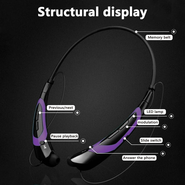 Wireless Bluetooth Neckband Headphones with Retractable Earbuds