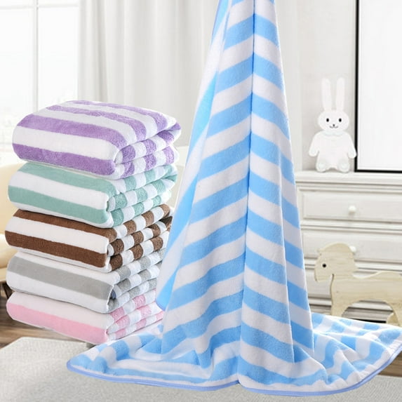 MintLimit 100% Cotton Oversized Cabana Striped Large Beach Towel, Pool Towel, Bath Towel( Pink ,70*140CM )- Soft, Quick Dry, Lightweight, Absorbent and Plush*1Pack