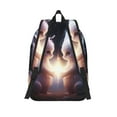 thumbnail image 2 of Picia Fox Couple Printed Canvas Daypack - Stylish and Durable Vintage Compact Backpack - Class, Work, Travel, or Laptop Bookbag,Organized Compartments-Small, 2 of 6