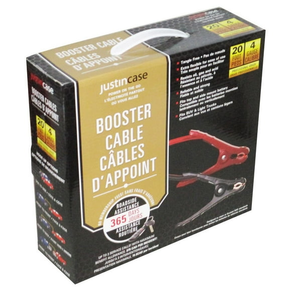 Justin Case 20 foot 4 Gauge Booster Cables, 20 foot 4 Gauge Booster Cables