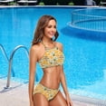 thumbnail image 2 of Woman's Sexy Swimwear Cartoon Bee Hearts Floral 2 Pcs Push-up Halter Pad Swimsuit/Bathing/Bikini Set, Medium, 2 of 6