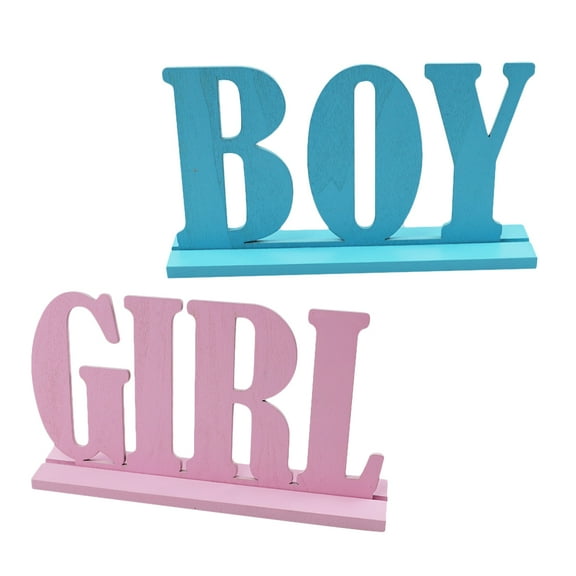 unbranded  2 Pcs Baby Reveal Adornment Party Desktop Decor Neutral Burnouts Dry