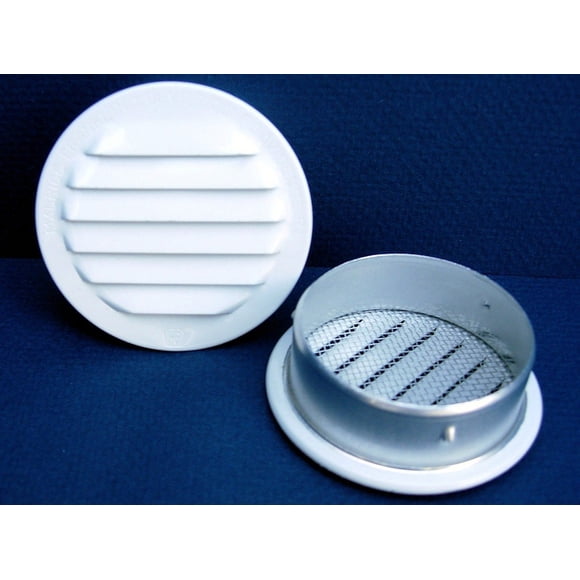 Rejilla de ventilación redonda de aluminio blanco Maurice Franklin Louver, paquete de 6