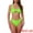 Fluorescent Green, variant on Women's Cutout Racerback Ribbed Bikini Set Large Black