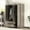 Gray-MDF-Contemporary-1, variant on 3-Door Mirror Wardrobe with shelves, Closet Organizer White