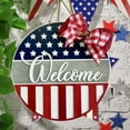 thumbnail image 4 of Americana Decor,House Warming Gifts,American 4th of July Door Sign,12*12IN Independence Day Wooden Door Wreath for Front Doors Hanger(P-B), 4 of 8