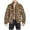 Khaki, variant on Virmaxy Mens Open Front Sherpa Cardigan Jacket Leopard Printed Faux Shearling Shaggy Jacket Cardigan Full Zip up Long Sleeve Stand-up Collar Outwear Khaki M