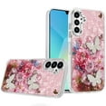 thumbnail image 4 of XPM for Apple iPhone 15 Pro Max Phone Case, Epoxy Glitter Flowers Bling 3D Butterfly Fashion TPU Hybrid with Shockproof Protection Cover for iPhone 15 Pro Max (Pink), 4 of 8