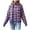 Purple, variant on Women Striped Cardigan Sweaters Button Up Button Down Fall Winter Open Front Baggy Long Sleeve Business Casual Outfits with Scarf Soft Warm Knit Chunky (Beige, XL)