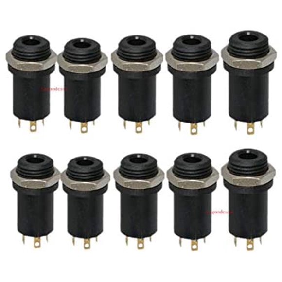 3.5MM Mini Stereo Panel Mount Jack Solder Connector - 3.5MM Headphone Audio Video Female Vertical Jack Socket Plug