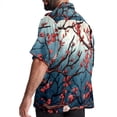 thumbnail image 3 of Tree Men's Hawaiian Shirt, Short Sleeve Printed Button Down Beach Casual Tops, Summer Spread Collar Men's Shirts, 3 of 6