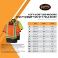 thumbnail image 6 of Pioneer Soft Moisture-Wicking High Visibility Safety Polo Shirt, Premium Birdseye, Orange, S, V1051350-S, 6 of 6