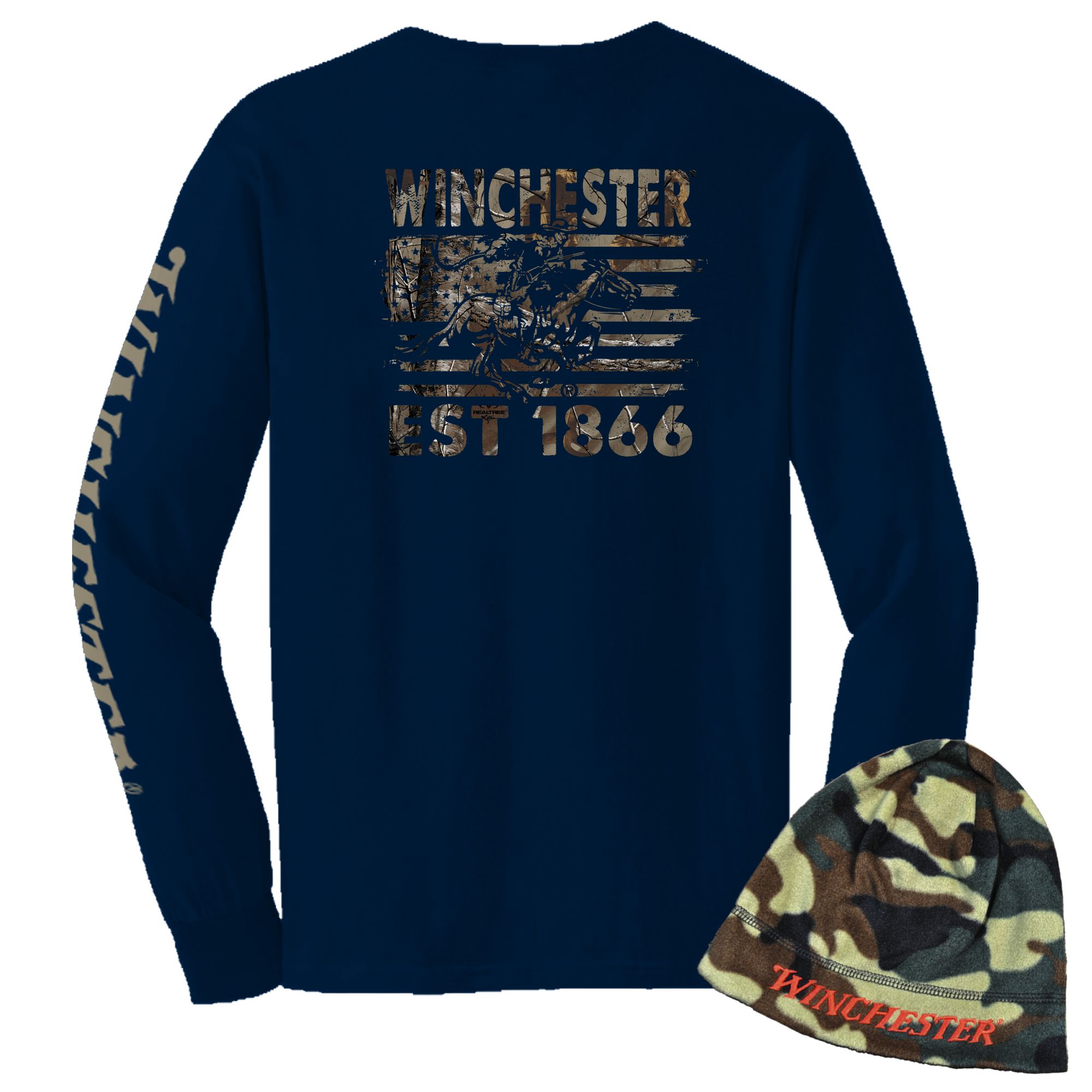 Official Winchester American Mens Graphic Long Sleeve TShirt with