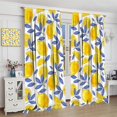 thumbnail image 4 of Lemon Curtains, Summer Fruit Lemon Leaves Home Decor, for Bedroom Living Room Blackout Curtains, 2 Panel Set,42X63 Inch, 4 of 6