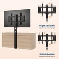 thumbnail image 4 of Yeshouse Soportes de TV de 4 cajones para sala de estar, centro de entretenimiento, soporte de TV de MDF estilo mimbre con 4 cajones y base, muebles de sala de estar, Log, 4 of 9