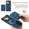 thumbnail image 3 of Magnetic Slim Fit Case for Motorola Edge 50 Ultra/Moto X50 Ultra with Detachable Credit Card Holder Slot, Scratch Resistant Ultra-Thin Case for Motorola Edge 50 Ultra. TCK-Retro Blue, 3 of 13