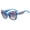 Blue, variant on 2D Flat, Retro Cat-Eye Flower Power Glasses - Vintage Hinge & Decoration, Lightweight Flat Eyewear for Parties, Weddings, Casual Attire - Elegant Accessory (No Prescription Needed)