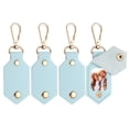 thumbnail image 1 of 4pcs Custom Leather Photo Keychain Personalized Picture Key Chain, Blue, 1 of 7