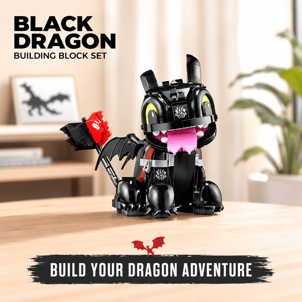Toothless Dragon Building Set 784 Pieces Posable Night Fury Model How to Train Your Dragon Display Decor