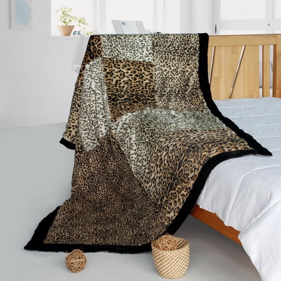 Manta de cama Blancho con diseño de patchwork, 155 x 220 cm