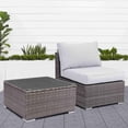 thumbnail image 6 of Cozyhom 2 Pieces Outdoor Patio Armless Sofa With One Coffee Table, Wicker Terrace Sofa, Outdoor Corner Seating, Gray., 6 of 15