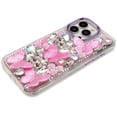 thumbnail image 4 of XPM for Samsung Galaxy A17 5G Phone Case, 3D Diamond Floral Butterfly Bling Stone Hybrid, Sparkly Rhinestone Gemstone Back Shockproof Cover for Galaxy A17 (Purple), 4 of 9