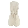 thumbnail image 7 of ibiyuan 2 Piece Sets for Women Summer Fashion 2026 Button V Neck Vest Tops High Waist Shorts Business Casual Outfits, 7 of 7