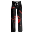thumbnail image 5 of IYYVV Halloween Pajama Pants for Women Cute Funny Pumpkin Graphic Pajamas Casual Elastic Waist Palazzo Pants Fall Pajamas Red 3XL, 5 of 6
