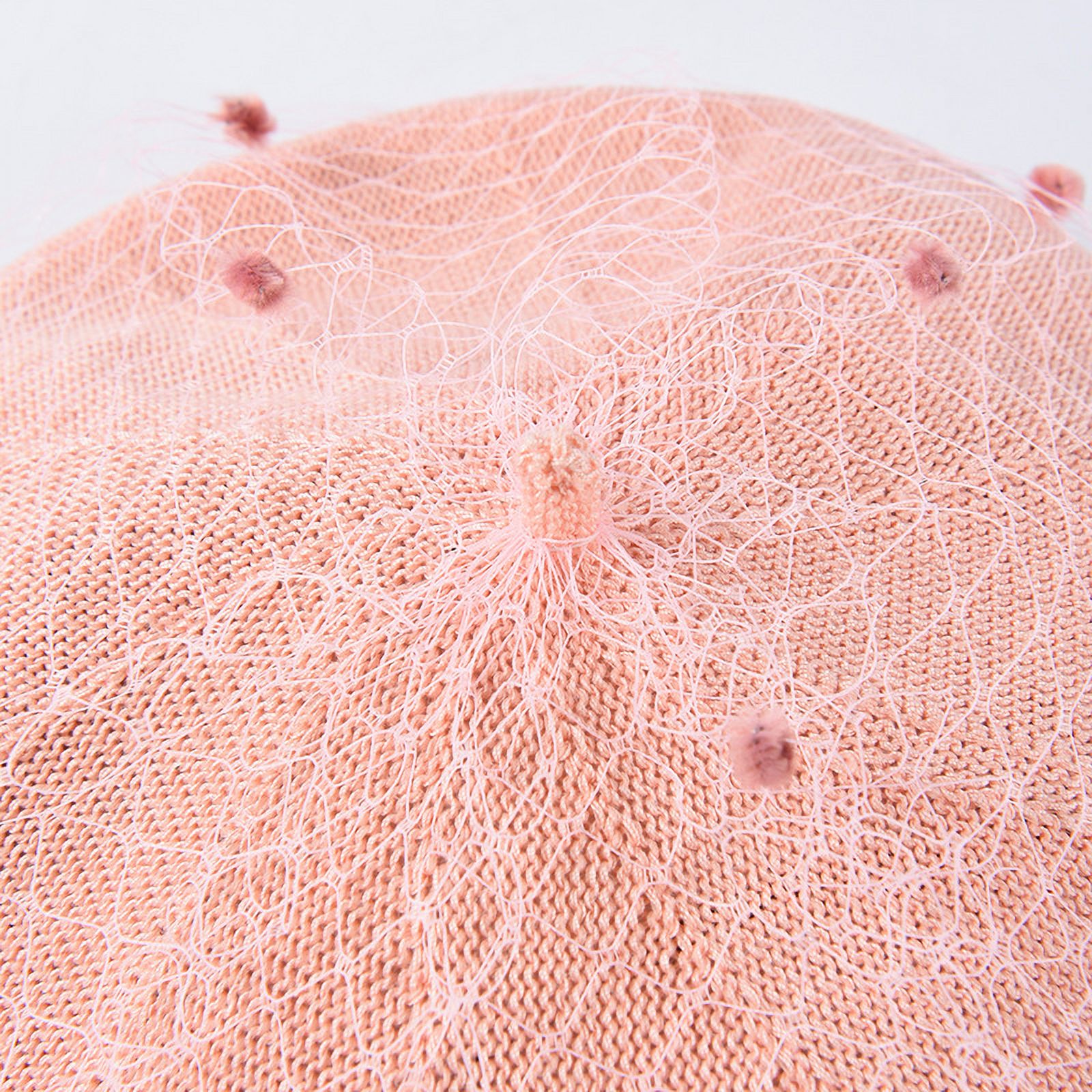 Beret Hats for Women Knit Newsboy Fiddler Cap with Veil  display picture 1