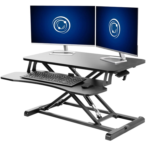 Convertidor de escritorio VIVO Serie K, 81 cm de altura ajustable, negro
