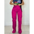 thumbnail image 1 of Pantalones de trabajo multibolsillos de color sólido para mujer, modernos y casuales, 1 of 6