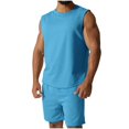 thumbnail image 7 of GERsome Men's Tracksuits 2 Piece Sleeveless Crewneck Tank Tops and Shorts Sets Summer Athletic Running Gym Workout Loungewear for Men M-3XL, 7 of 7
