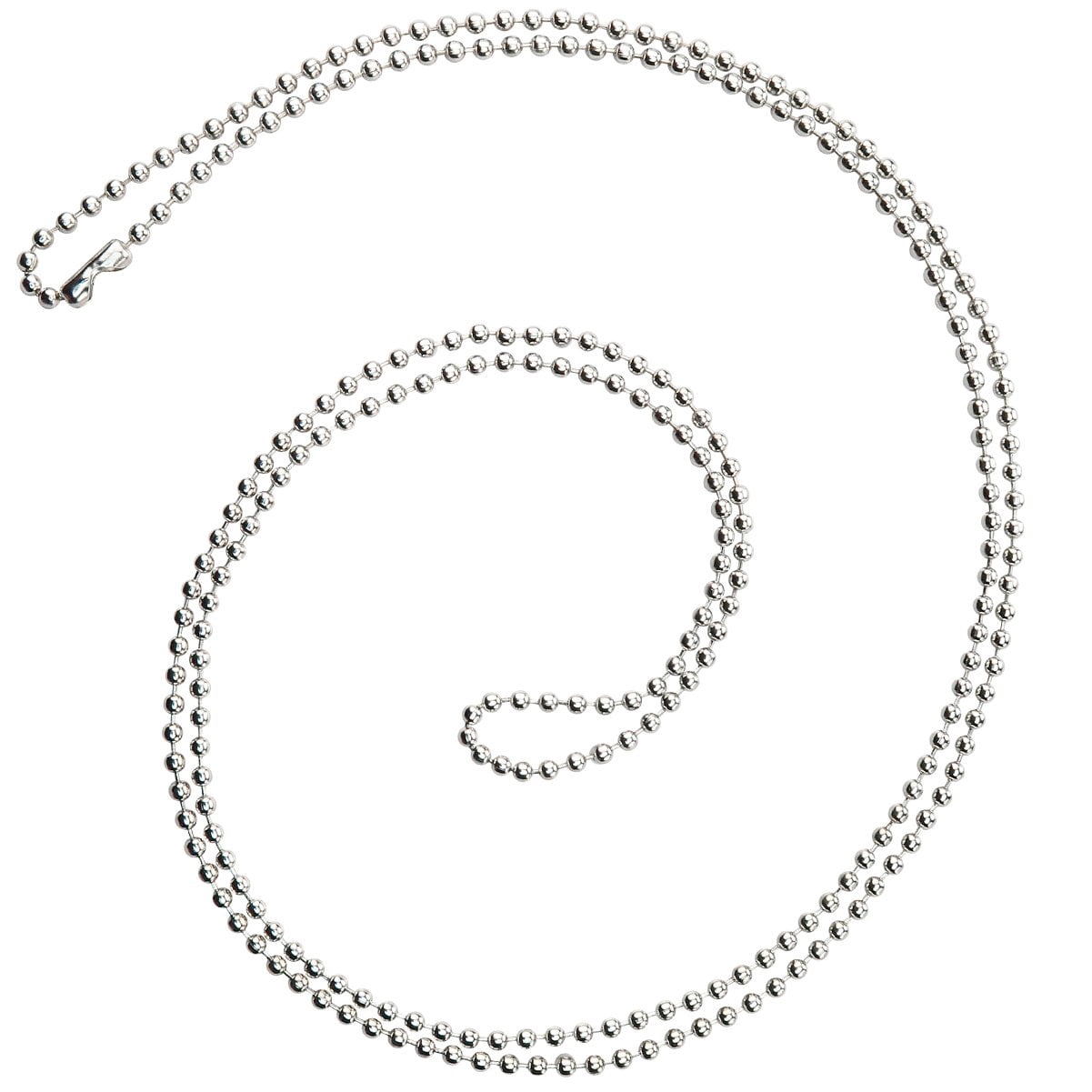 Bulk 100 Pack - Anti Corrosion NICKEL PLATED Beaded Neck Chain ID Badge Holders - 36 Inch Long ADJUSTABLE LENGTH Steel Necklace Lanyard - Great For Police Badges and Military Dog Tags by Specialist ID
