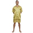 thumbnail image 2 of Up2date Fashion's Men's Satin Short-Sleeve V-Neck Pajama Set with Shorts, 2 of 2