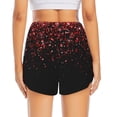 thumbnail image 3 of Picia Red Glitter1 Pattern Women's 2 in 1 Athletic Running Shorts High Waisted Workout Casual Gym Sweat Shorts with Comfy Liner Zipper Pockets-X-Large, 3 of 9