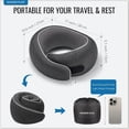 thumbnail image 4 of WANDER+ Travel Neck Pillow, Pure Memory Foam Neck Pillow for Airplanes, Comfortable Breathable Cover, 360 Degree Support Ergonomic Design Best for Sleeping Plane Train Travel Essentials Max Sky Blue, 4 of 7