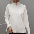thumbnail image 2 of Pompotops Nouveau Chandail Uni à Col Roulé pour Femmes Liquidation, 2 of 5