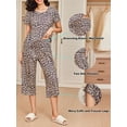 thumbnail image 5 of Avidlove Women's Capri Pajama Sets Short Sleeve Two-Piece Pjs V Neck Tops & Pants Printed Lounge Sets S-2XL, 5 of 5