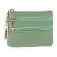 thumbnail image 3 of Unique Bargains 1 Pc Coin Purse Wallet Portable Three Zipper Pocket With Pattern Buckle Coin Purse Pouch Green, 3 of 5