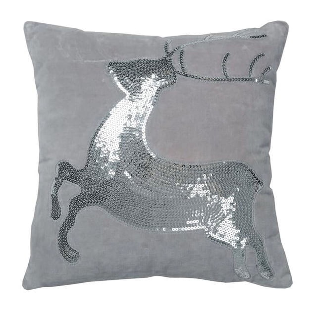 Vickerman QTX17491 Coussin de Cerf Scintillant Blanc 18 x 18 Po.
