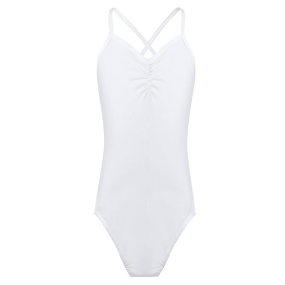 TiaoBug Girls Besic Ballet Leotard Sleeveless Criss Cross Back Lined Front Gymnastics Camisole Top