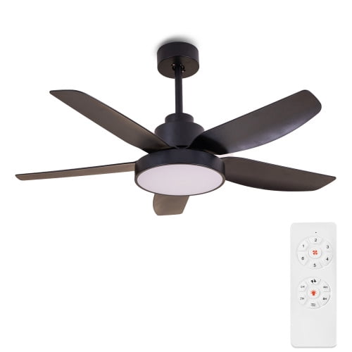Black Ceiling Fan with Light and Remote 