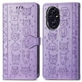 thumbnail image 4 of Funda Cartera FOXDOCK para Honor 200 Pro , Flip PU con Relieve de Gatos y Perros, Tarjetero y Soporte, 4 of 6