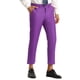 thumbnail image 4 of Pantalones formales recortados para hombres INSPIRE CHIC, color sólido, con frente plano, talla 34, color púrpura, 4 of 4