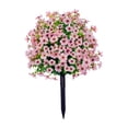 thumbnail image 1 of Estaca de jardín de flores violetas artificiales, arbustos de vegetación artificial, decorativa de 24" con rosa, 1 of 9