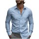 thumbnail image 2 of Ceisia Men Fashion Casual Printed Long Sleeve Turndown Collar Button Front Gift Daily Work Party Versatile Shirt Top, 2 of 5