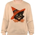thumbnail image 2 of Vintage Witch Cat Sweatshirt Unisex 2X-Large Sand, 2 of 5