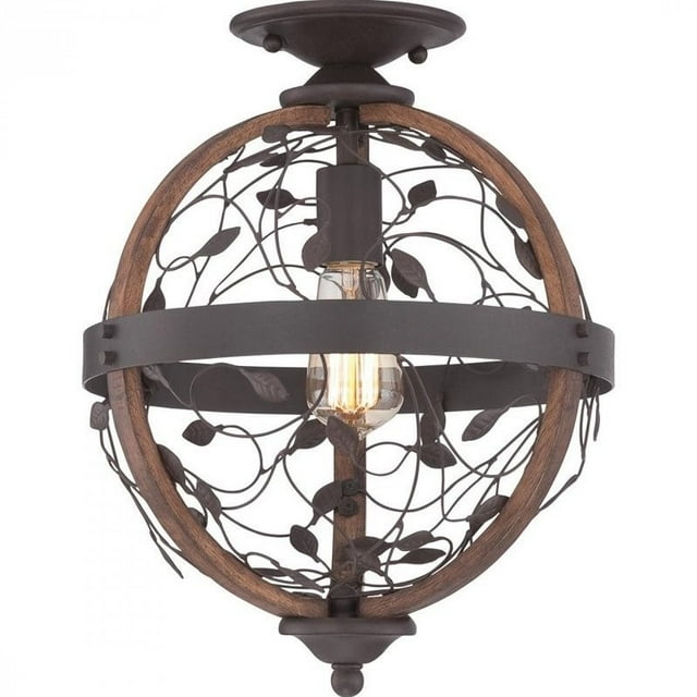 Quoizel Chamber Small Flush Mount in Darkest Bronze