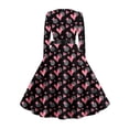 thumbnail image 5 of Long Sleeve Fit And Flare Heart Dress for Women Belted Waist Romantic Heart Print Flowy Skirt Soft Comfortable Fabric Ideal for Valentine s Day Casual Wear, Sizes S-5XL, 5 of 5