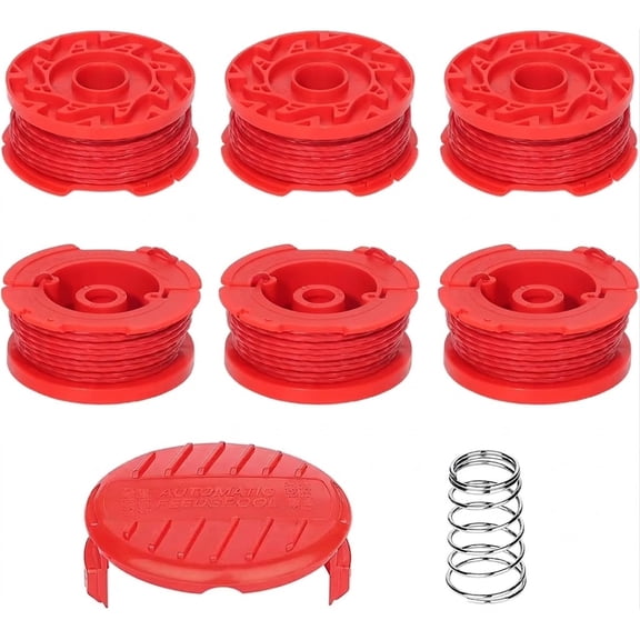 LLIOPLNE CMZST080 CMZST0803 Trimmer Line Kit, 8 Pack 0.08" 20FT Nylon Weed Eater String with Cap Head Replacement Compatible with Craftsman CMCST910 CMCST910M1 CMCST910B String Trimmers